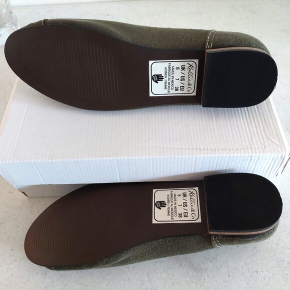 Women's Kallie & Co Olive Organic Flat Maggie Vegan Slip-On Flats Size 7 - Picture 6 of 7